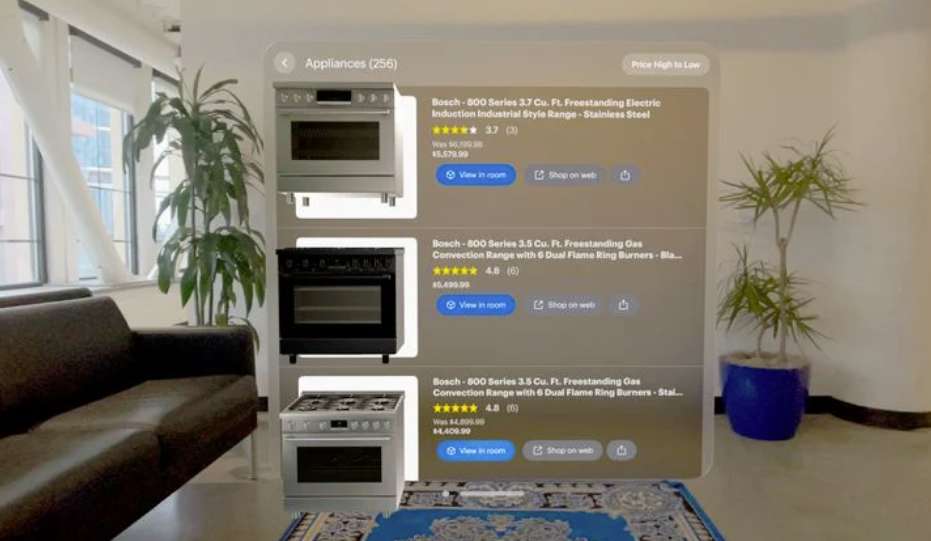 百思买为Vision Pro平台发布商品可视化程序Envision