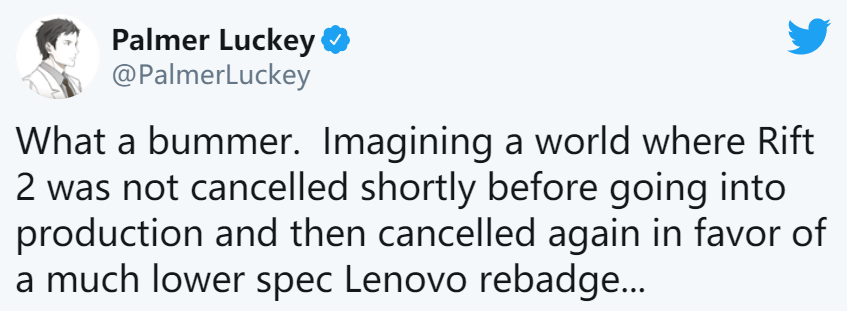 Oculus创始人：Rift 2在即将投产前被Facebook叫停