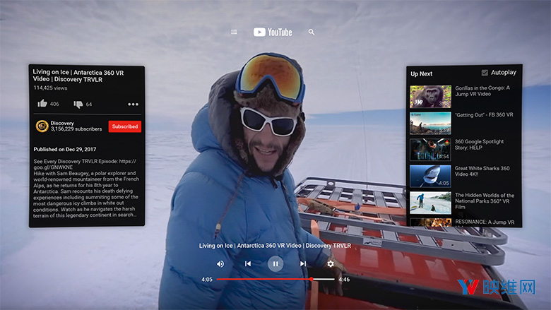 YouTube VR正式登陆Oculus Go