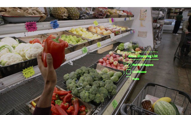 Mojo Vision原型演示亚马逊购物清单Alexa Shopping List