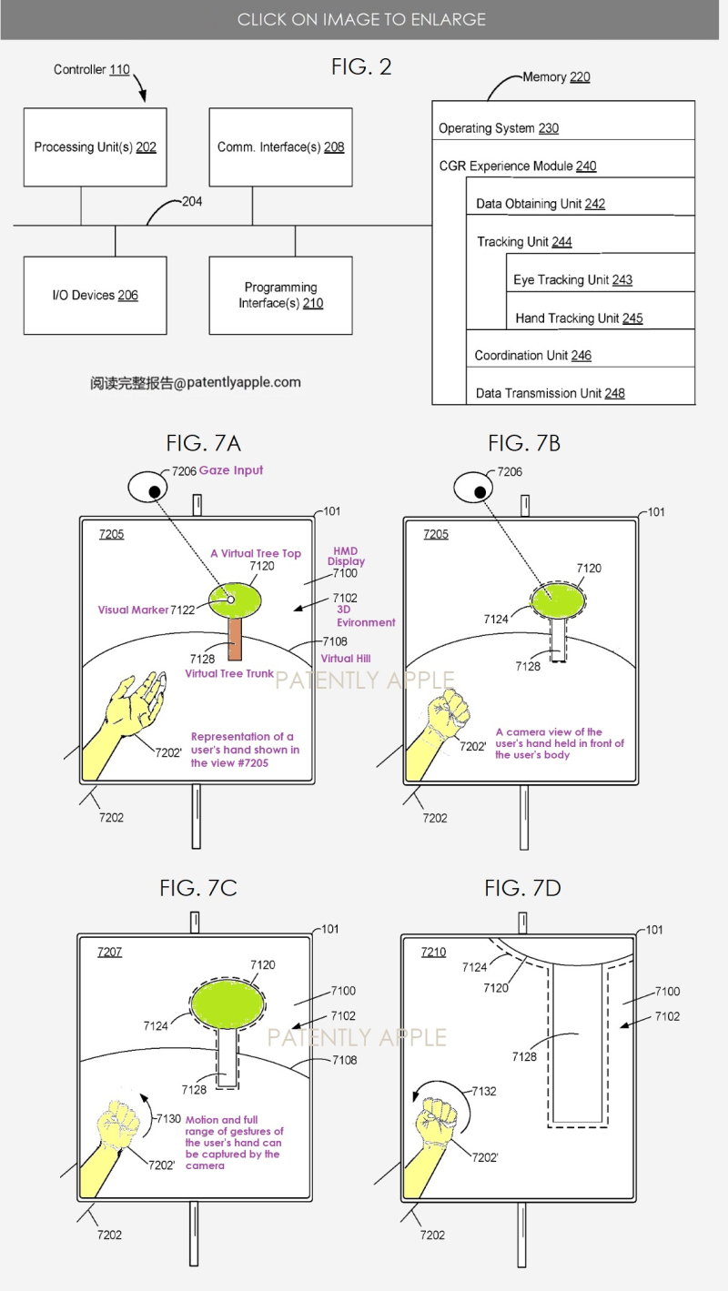 最新资讯苹果XR头显新专利：可通过注视控制系统在MR环境中识别用户的不同手势