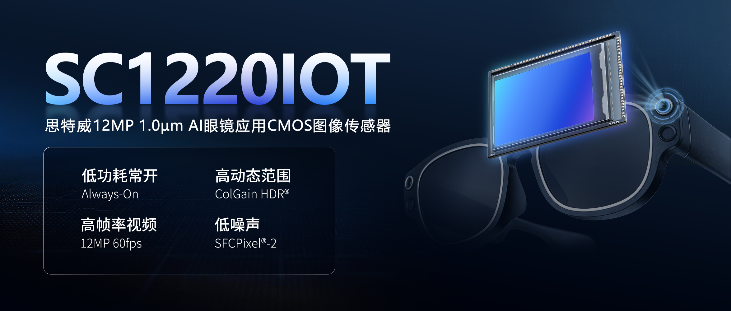 AI眼镜思特威发布全新1200万像素AI眼镜应用CMOS图像传感器