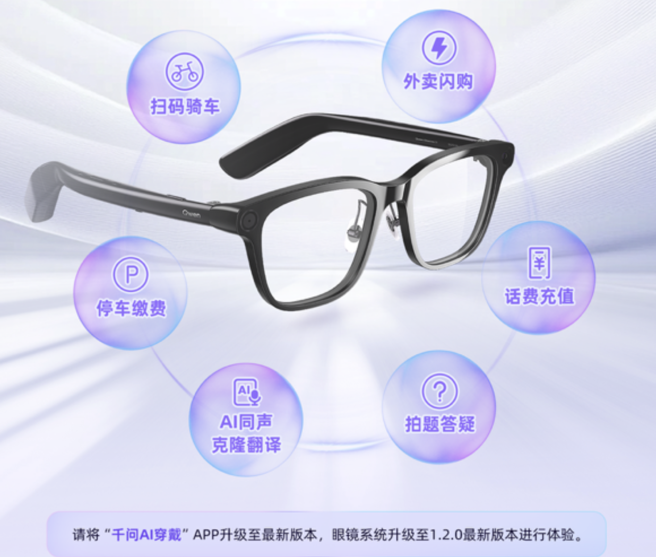 最新资讯千问AI眼镜首次OTA，上线首批AI办事功能