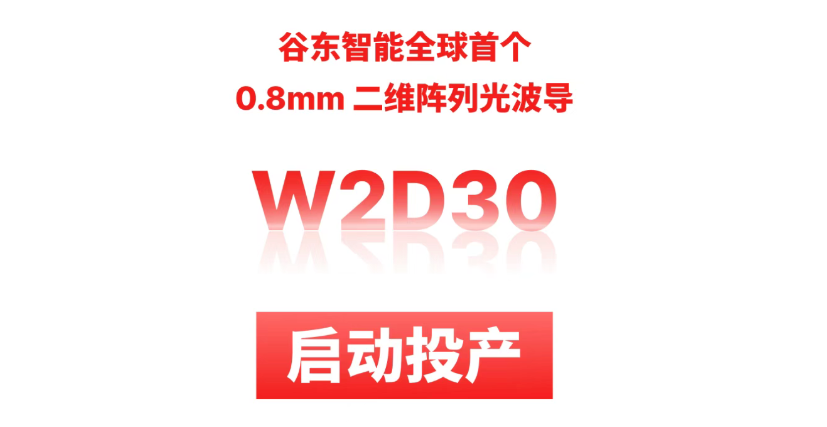 最新资讯0.8mm厚、4克重，谷东智能全彩二维阵列光波导W2D30启动投产
