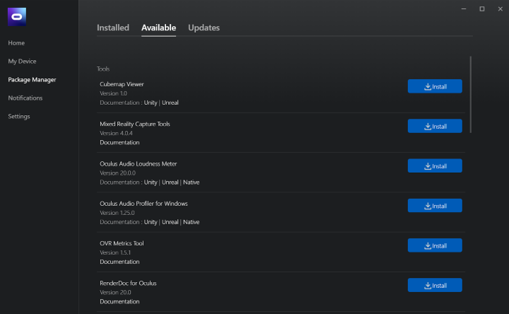 Oculus开发者中心ODH 1.6版本更新，支持APK拖放安装