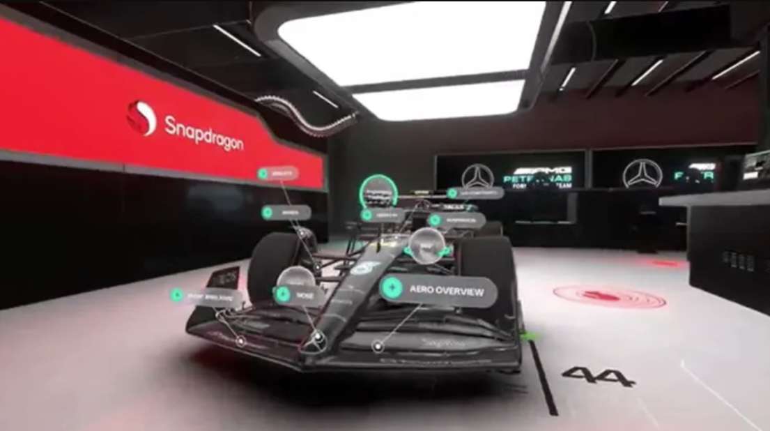 F1世界冠军汉密尔顿导游，高通为梅赛德斯AMG车队构建VR车库体验