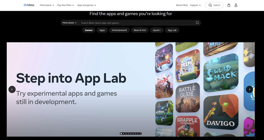 Meta开始公开展示Quest AppLab Store作品