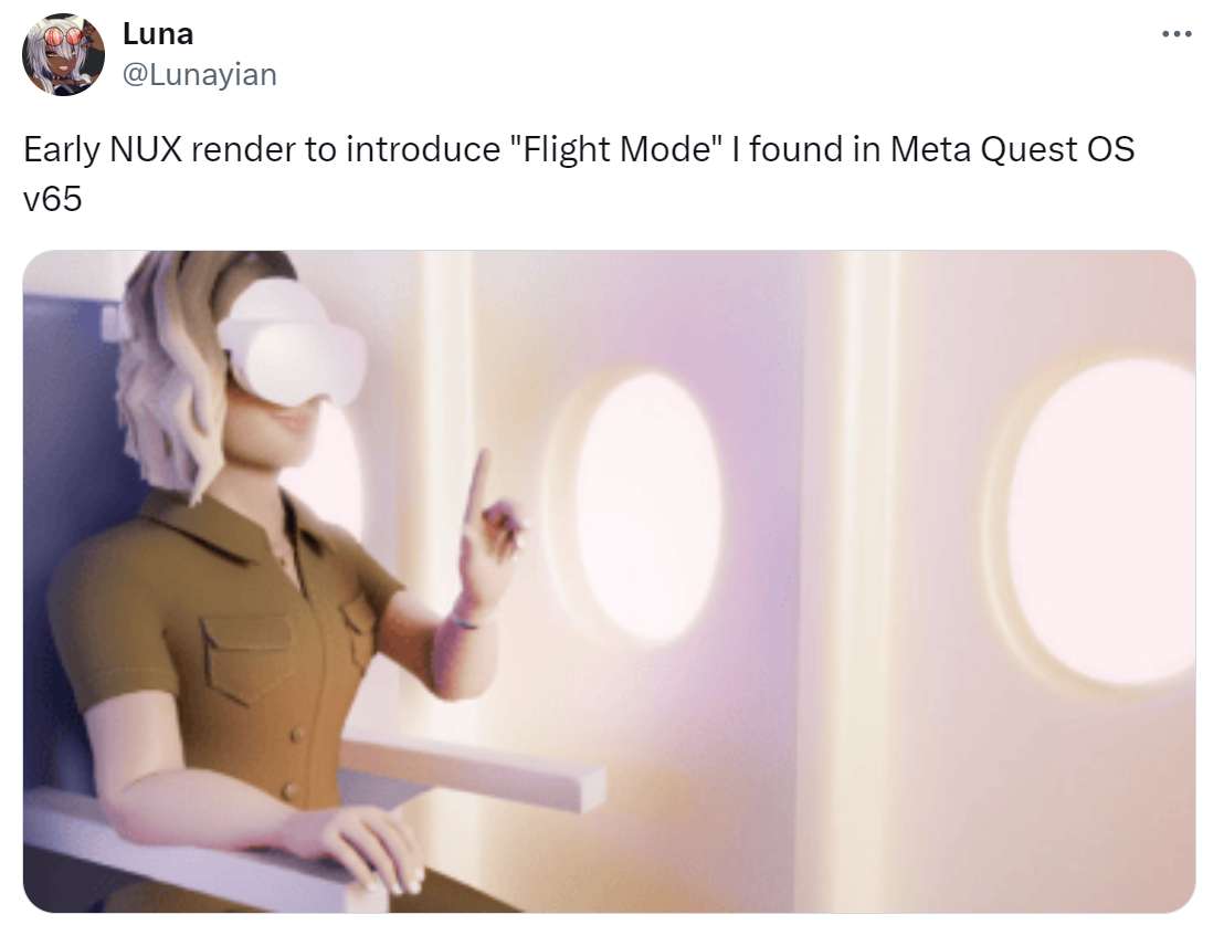 Meta Quest v65将推出Flight Mode航班模式