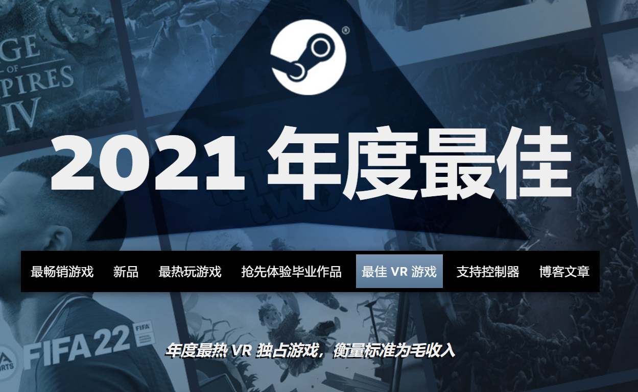 Steam公布2021最畅销VR游戏TOP100