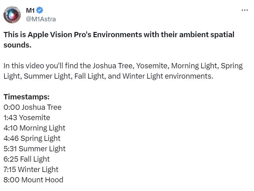 一览Vision Pro带有环境空间声音的3D空间背景