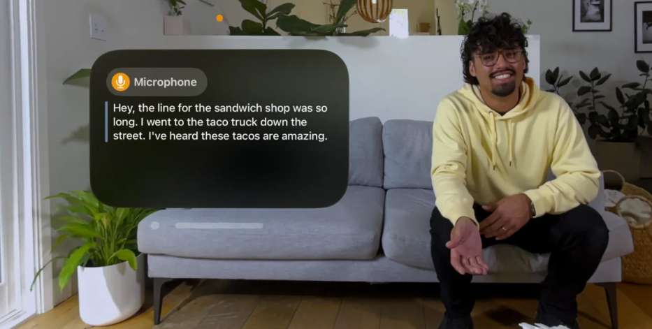 Vision Pro将推出实时字幕无障碍辅助功能Live Captions