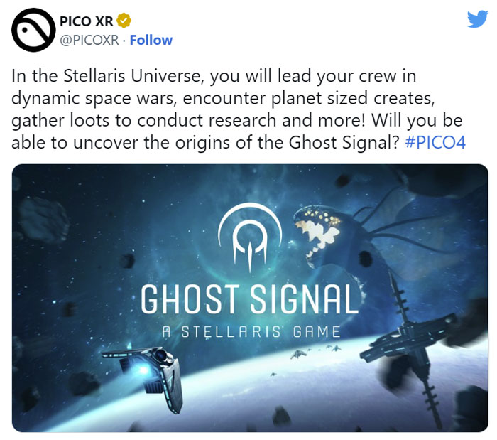 原Quest独占作品《Ghost Signal》将登陆PICO 4