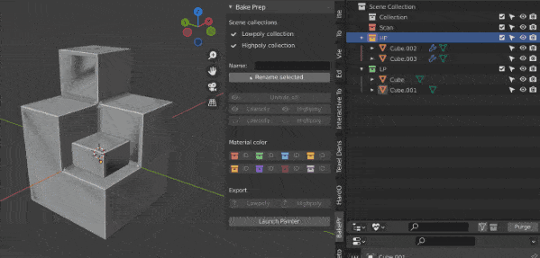 Substance Bake Preparation Toolkit for Blender – 用于在 Substance 3D Painter 等中烘焙时可轻松进行重命名和 ID 设置的 Blender 免费插件！￼