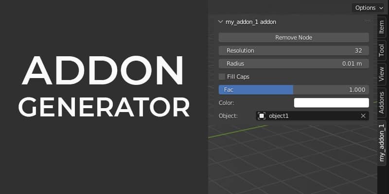 Addon Generator – 可将制作的 Geometry Nodes 一键生成可再分发的插件文件的 Blender 插件！