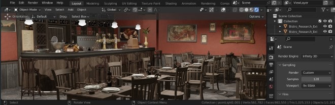 Infinity 3D – 基于CPU的实时光线追踪渲染引擎！Blender内置插件登场！