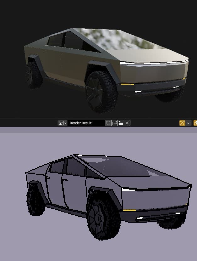 Pixel Art rendering v1.0 – 轻松实现像素艺术（点阵画）风格渲染的免费 Blender 插件登场！