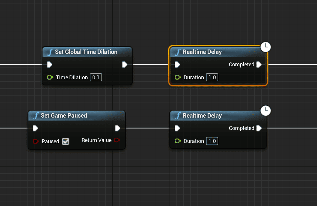 ue4-realtime-delay – 可在不受 GlobalTimeDilation 和 GamePause 影响下使用 Delay 的 Unreal Engine 插件免费公开！