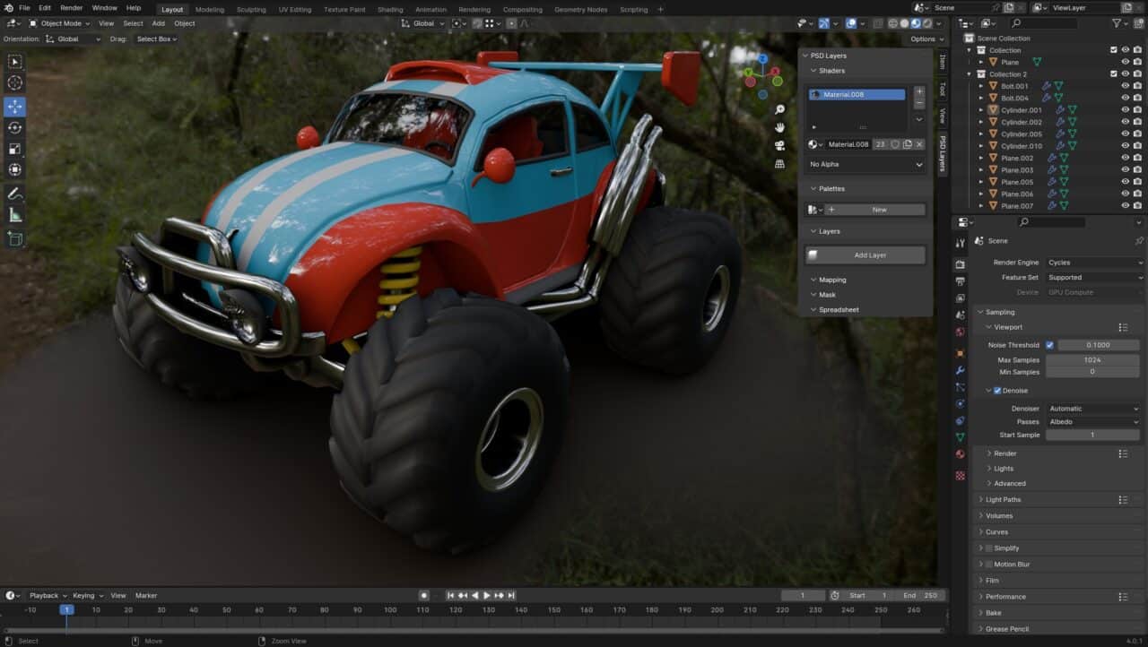 PSD-LAYERS V1.5 – 可实现直观图层绘制的免费插件！正式支持 Blender 4，并公开包含 PRB 绘制、通道烘焙、遮罩等众多新功能的最新更新！