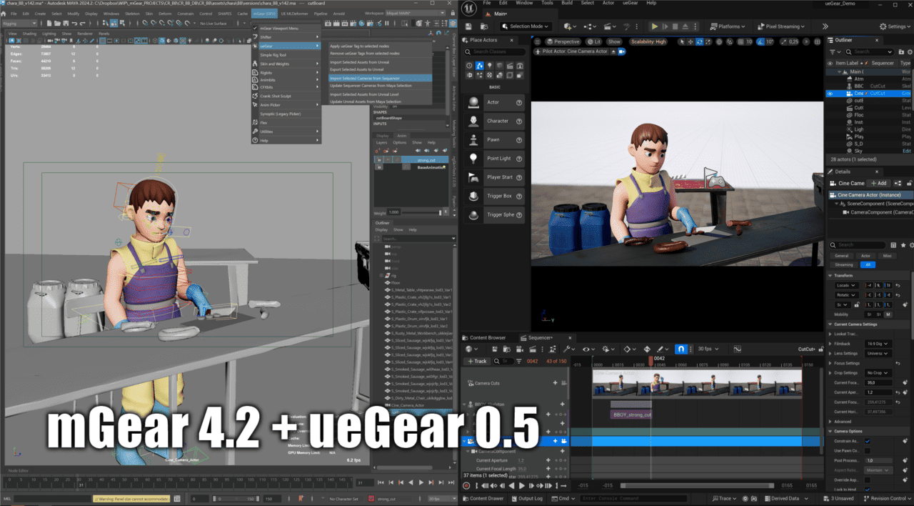 mGear 4.2.0 ＆ ueGear 0.5 Beta – Maya用开源绑定框架最新更新！面向 Unreal Engine 5 的联动插件测试版也首次发布！