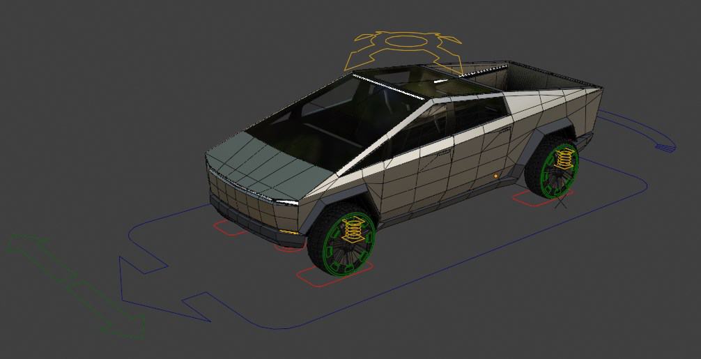 Rigacar – 古老的 Blender 免费汽车绑定插件！有志者分享了适配 Blender 4.x 的修正版！