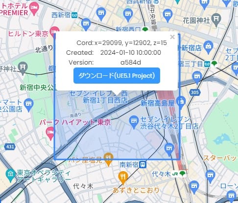 Virtual Shinjuku for UE5 – 可免费下载通过卫星数据自动生成的虚拟新宿 Unreal Engine 5 项目数据！