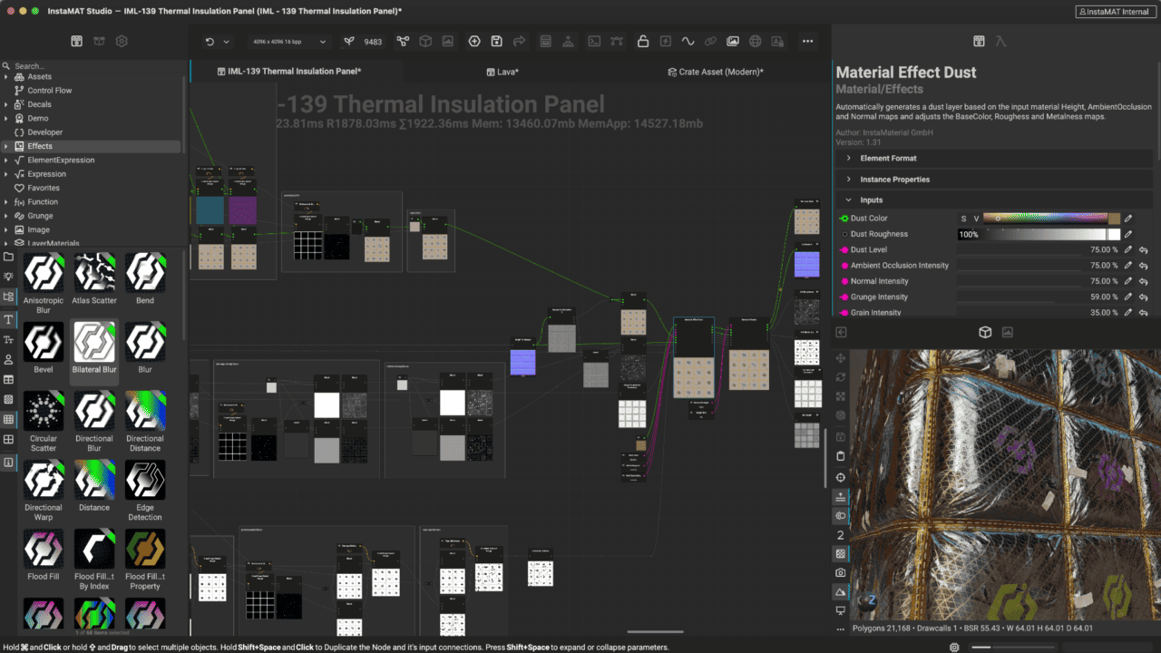 InstaMAT – 经过5年以上开发完成的新程序化纹理制作＆3D绘画＆材质创作工具！预计于2024年1月24日发布！年收入10万美元以下的个人或企业可免费使用许可（可商用）！