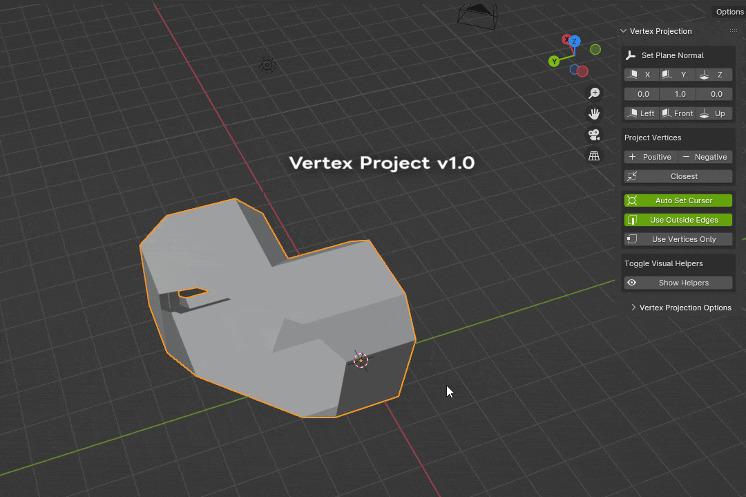 Vertex Project v1.0 – 从所选元素的法线等定义平面，将边和顶点投影移动的建模辅助插件在Github上免费公开！