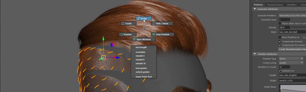 Xgen SuperFast Menu – 用于在使用 Xgen 制作头发与毛发时通过派菜单瞬时访问功能的 Maya 脚本！免费公开！