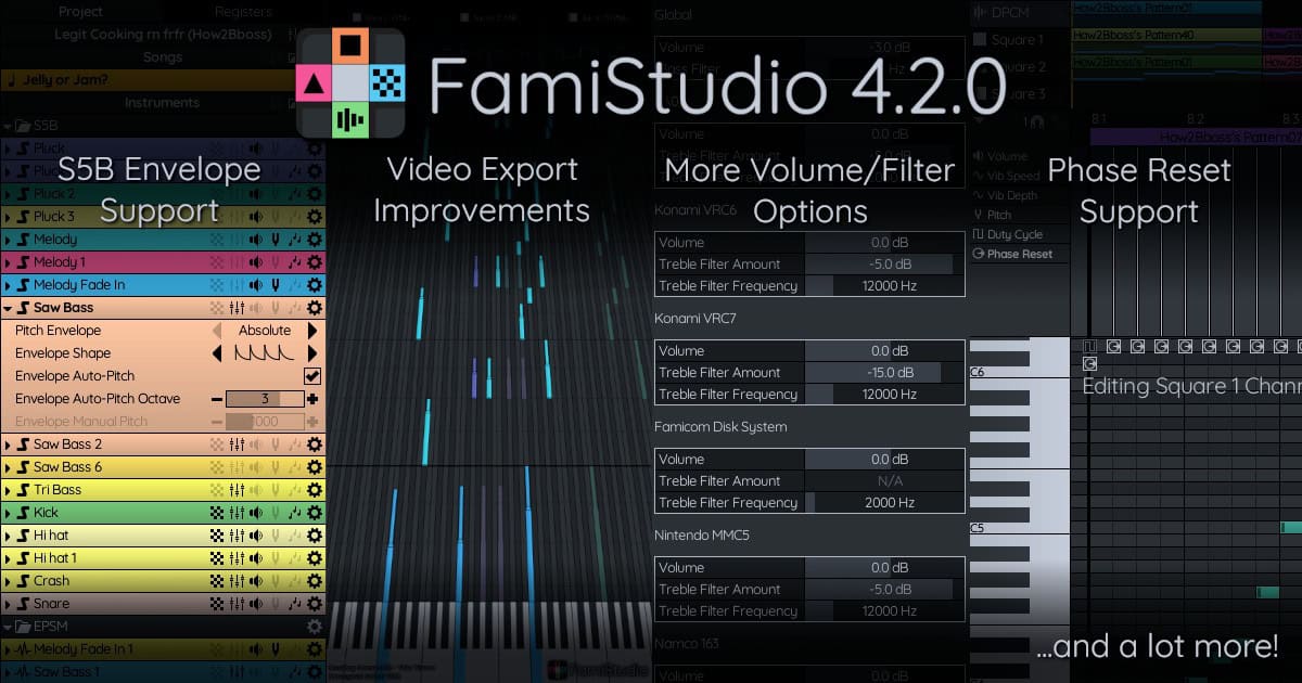 FamiStudio 4.2.0 – 专注 NES（FC）风复古音效的免费＆开源音乐编辑器！稳定性提升的最新更新已公开！Win＆Mac＆Linuix＆Android