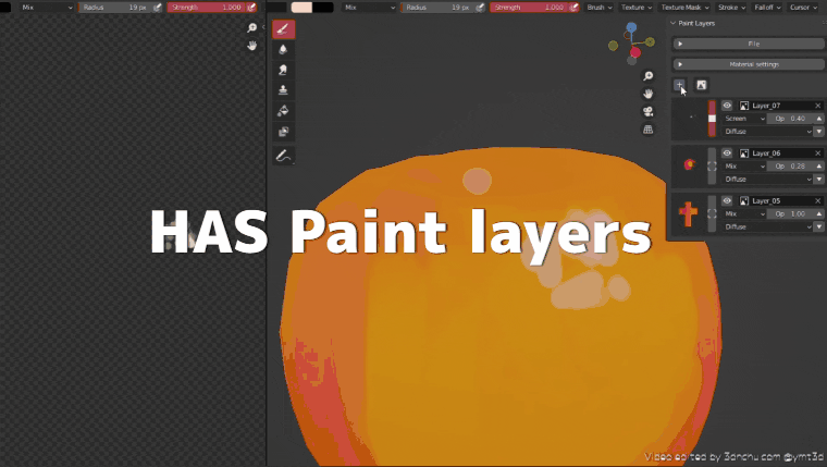 HAS Paint layers v0.2.9 – 通过简单的图层管理实现纹理与 PBR 绘制的免费 Blender 插件！支持 Blender 4.0+！