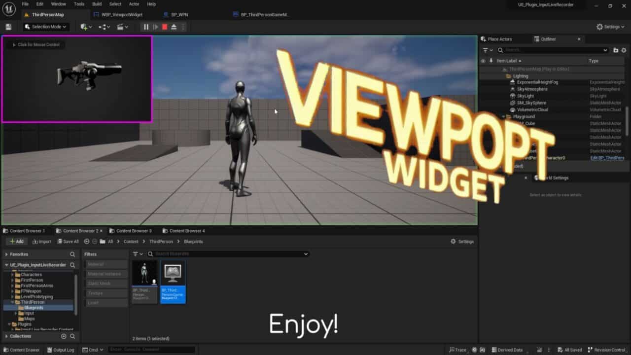 Viewport Widget – 面向 Unreal Engine5 的可为小部件渲染另一 3D 空间的免费插件！