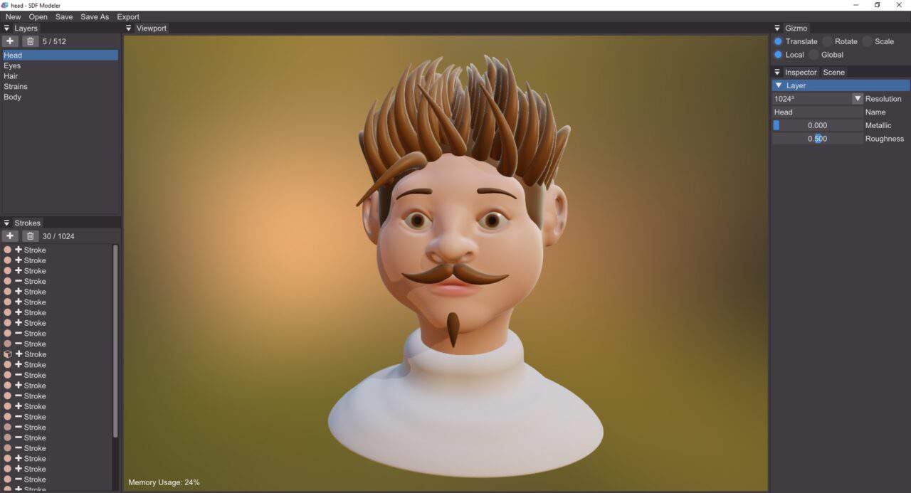 SDF Modeler v0.2 – 轻量运行的免费 SDF 建模工具最新更新！除 Windows 外还支持 Linux！