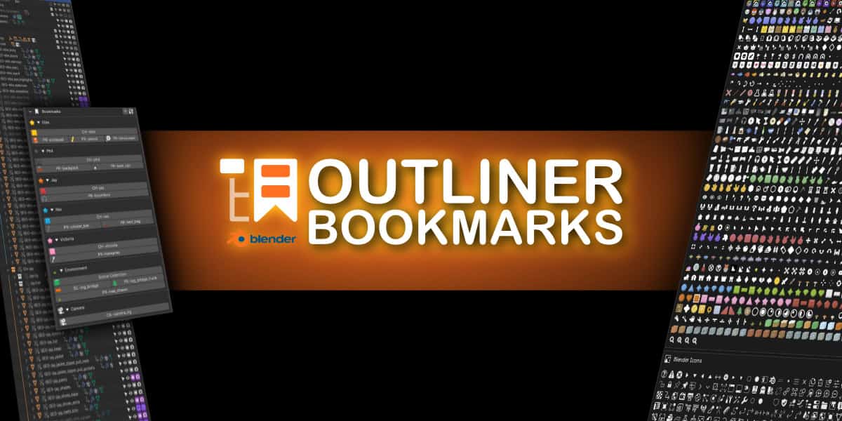 Outliner Bookmarks – 可在自定义 UI 中为庞大场景内的对象注册书签并进行访问的 Blender 插件登场！