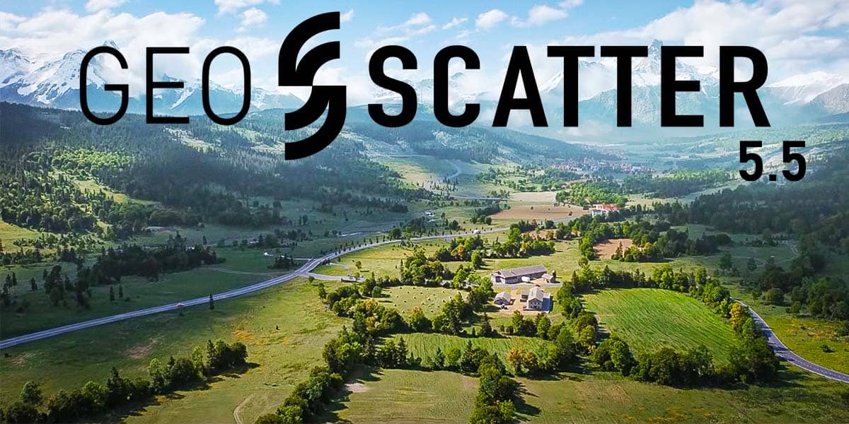 Geo-Scatter 5.5 – Blender用散布插件的最新更新！关注用曲线控制散布范围和笔刷功能等！