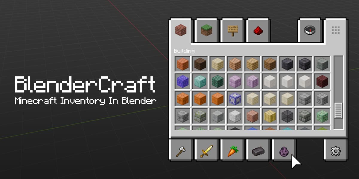 Blendercraft Beta – 可在 Minecraft 创造模式风格的库存 UI 中放置 300 多个方块的 Blender 插件！