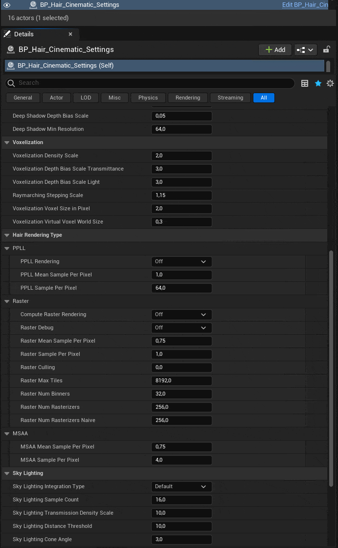 Hair Cinematic Tool – 可控制 Unreal Engine 5 的 Hair Groom 细致设置的工具集！现已免费公开！