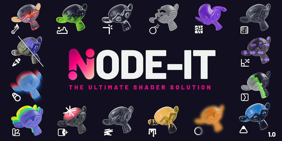 Node-It v1.0 – 支持Cycles和EEVEE的多样化着色器节点集合Blender插件登场！