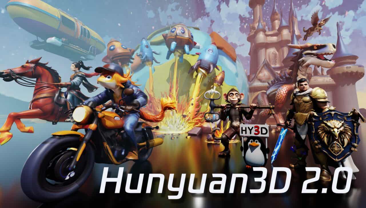 Hunyuan3D 2.0 – 腾讯用于3D资产生成的AI模型最新版本！开源公开！可从图像和文本生成高品质3D模型！ #hunyuan3d