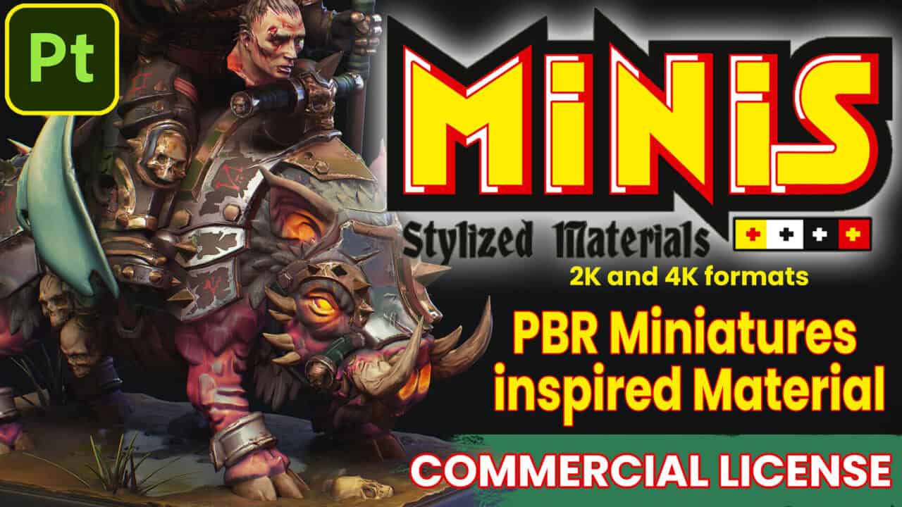 MINIS MATERIAL PACK – 受微缩战棋系的微型人偶上色启发制作的风格化 Substance 材质包！