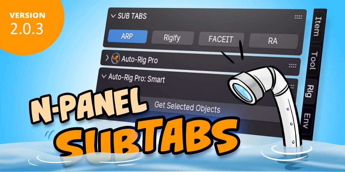N Panel Sub Tabs v2.0 – 可为侧边栏标签添加子菜单、整理变得繁杂的 Blender 插件的 Blender 插件！