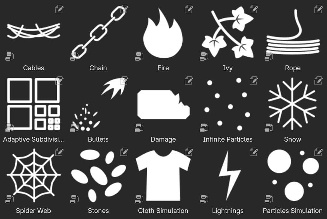 Wolf Tools – 汇集了用于雪和雨、线缆与绳索、藤蔓、蜘蛛网与布料、粒子生成等实用 Geometry Nodes 的 Blender 资产包！免费！