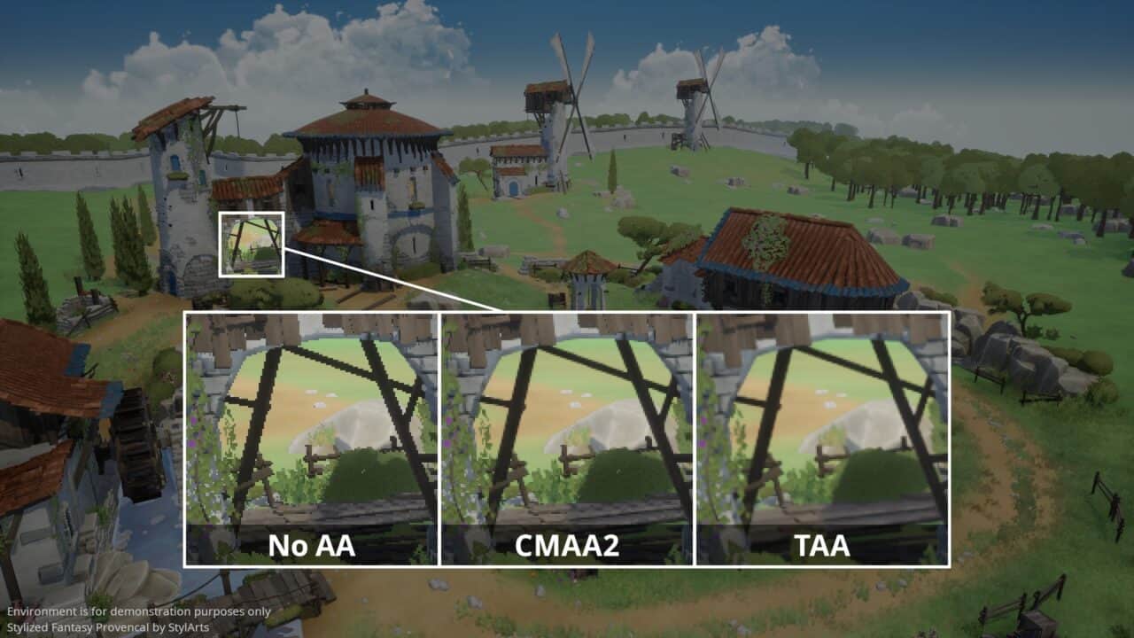 CMAA2（抗锯齿）- 轻量且锐利！可在 Unreal Engine 5 中实现 Intel 抗锯齿技术「Conservative Morphological Anti-Aliasing 2（CMAA2）」的插件！