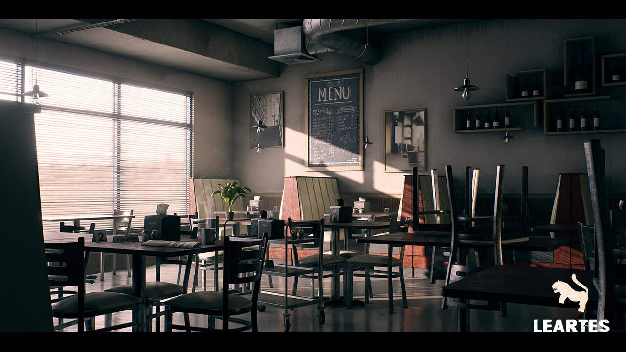 Coffee Shop Environment – Leartes Studios打造的Unreal Engine咖啡店环境资产！可免费下载！