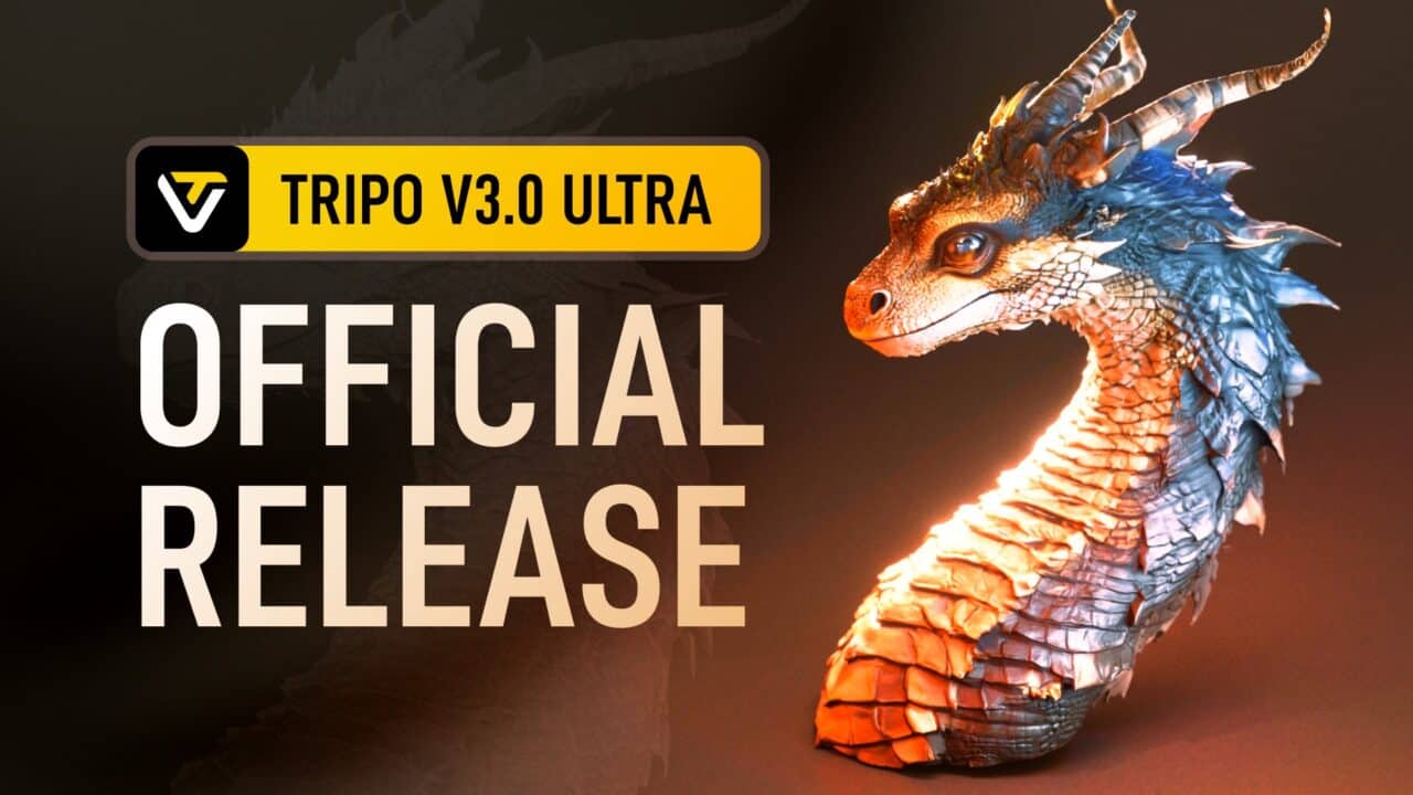 Tripo v3.0 Ultra Mode – 可生成高精细3D生成AI模型的模式正式发布！
