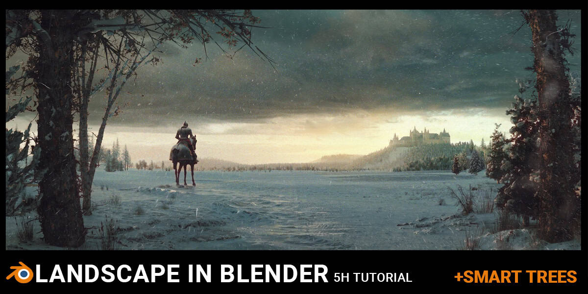 【PR】Landscape In Blender Tutorial + Smart (And Low-Poly) Trees asset (or +Trees assets) | 使用Blender的风景艺术解说课程！还附带价值30美元的资产！CG＆数字艺术相关教程服务Wingfox开始上架！