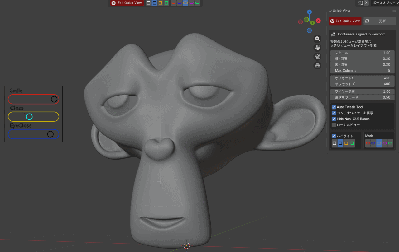 GUI Slider v1.0 | 可轻松创建用于控制形状键等的滑块 GUI 对象的 Blender 插件登场！