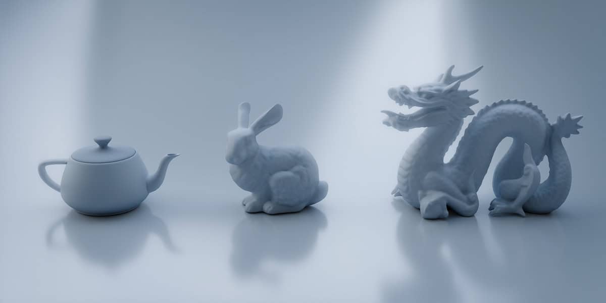 Default Models | 可将CG研究中常见的茶壶＆兔子＆龙模型添加到菜单中的免费Blender插件！