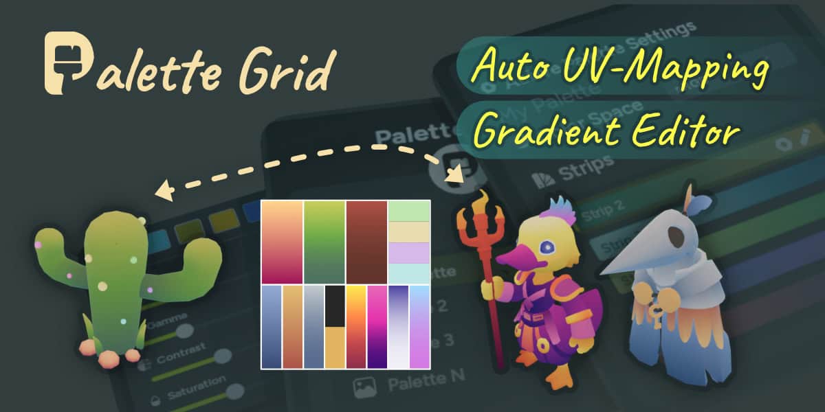 Palette Grid | 利用渐变色调色板实现纹理制作工作流程的 Blender 插件！