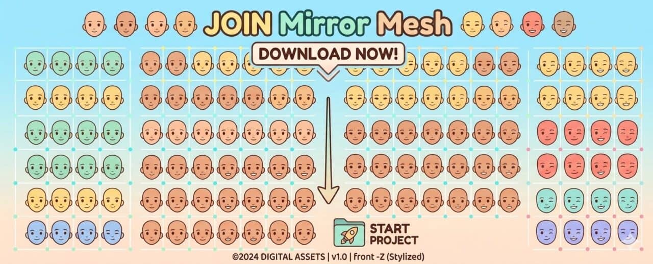 Join Mirror Mesh v1.0 | 由Rig＆Tool专业公司Studio Join开发、用于提高Maya中BlendShape镜像工作效率的工具！免费发布！