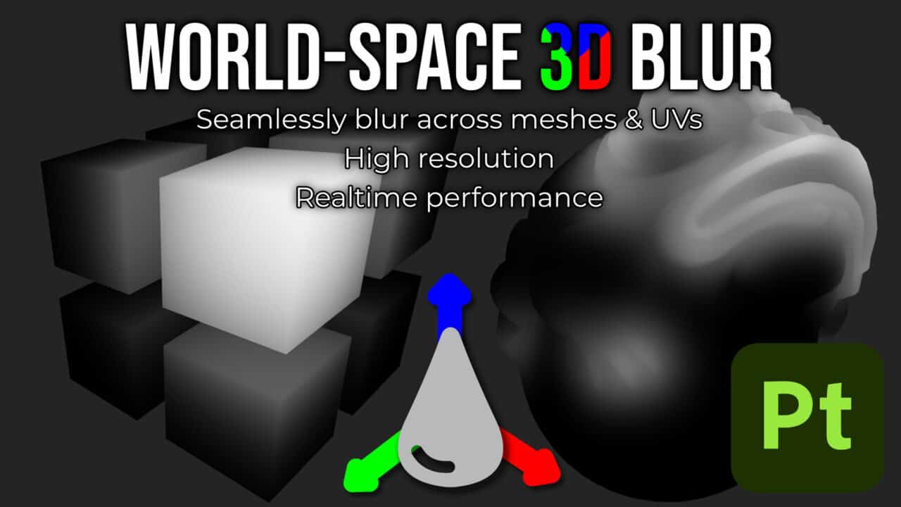 用于 Substance Painter 的 World-space 3D Blur Filter | 实现考虑 3D 空间、无接缝的模糊（虚化）的 Substance 3D Painter 滤镜！